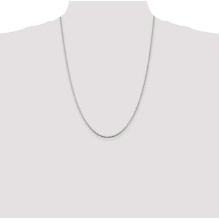 24" Sterling Silver 1.75mm Box Chain Necklace