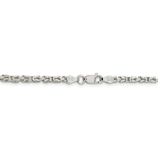 7" Sterling Silver 2.5mm Byzantine Chain Bracelet