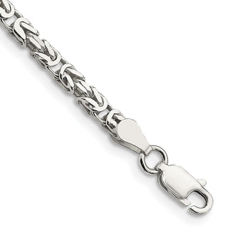 8" Sterling Silver 2.5mm Byzantine Chain Bracelet