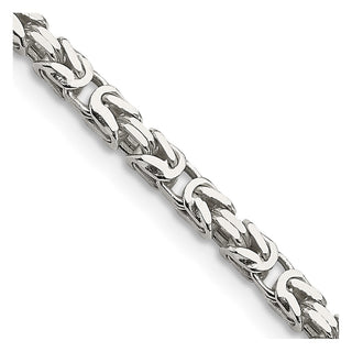 28" Sterling Silver 2.5mm Byzantine Chain Necklace