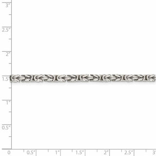 8" Sterling Silver 3.25mm Byzantine Chain Bracelet
