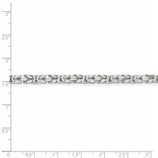 8" Sterling Silver 4.25mm Byzantine Chain Bracelet