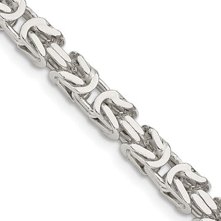 26" Sterling Silver 4.25mm Byzantine Chain Necklace