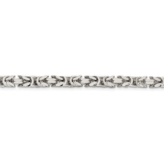 8" Sterling Silver 5mm Byzantine Chain Bracelet