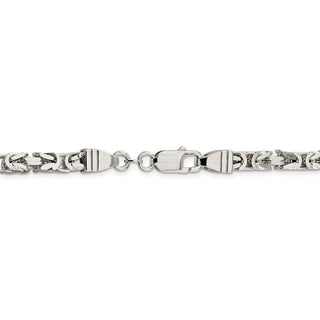 24" Sterling Silver 5mm Byzantine Chain Necklace