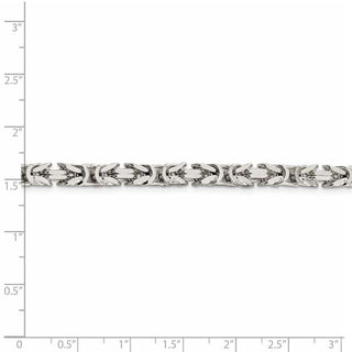 9" Sterling Silver 5mm Byzantine Chain Bracelet
