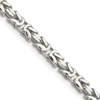24" Sterling Silver 5mm Byzantine Chain Necklace