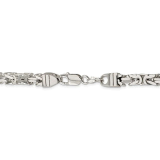 8" Sterling Silver 6mm Byzantine Chain Bracelet