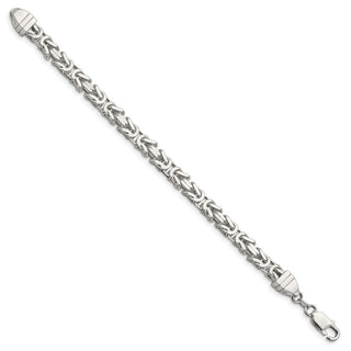 8" Sterling Silver 6mm Byzantine Chain Bracelet