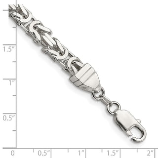 8" Sterling Silver 6mm Byzantine Chain Bracelet