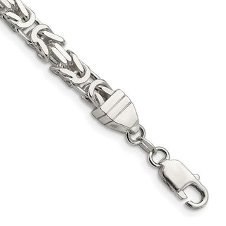 8" Sterling Silver 6mm Byzantine Chain Bracelet