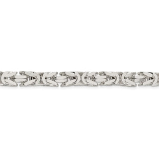 9" Sterling Silver 7.5mm Byzantine Chain Bracelet