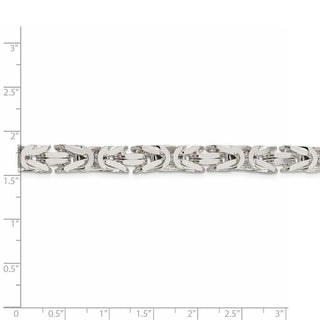 9" Sterling Silver 7.5mm Byzantine Chain Bracelet