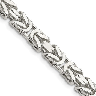 22" Sterling Silver 7.5mm Byzantine Chain Necklace