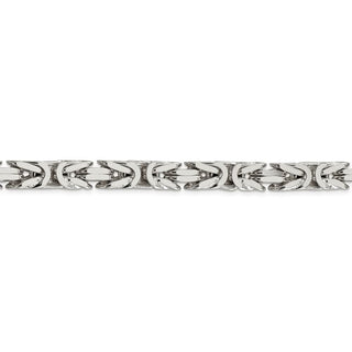 9" Sterling Silver 8.25mm Byzantine Chain Bracelet