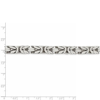 9" Sterling Silver 8.25mm Byzantine Chain Bracelet