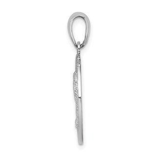 Sterling Silver Polished Hilton Head w/Palm Tree Round Pendant