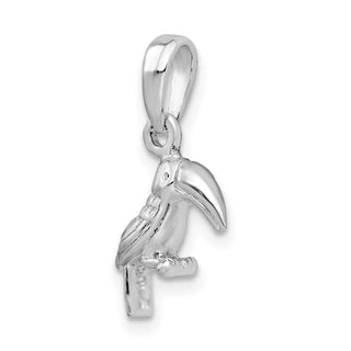 Sterling Silver Polished 3D Toucan Bird Pendant