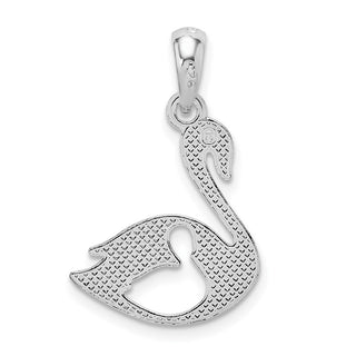 Sterling Silver Polished Swan w/Cut Out Baby Pendant