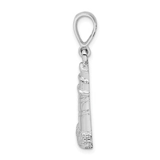 Sterling Silver Polished/Textured Lighthouse Pendant