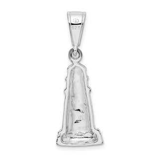 Sterling Silver Polished/Textured Lighthouse Pendant