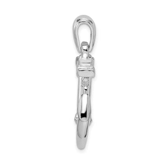 Sterling Silver Polished 3D Anchor w/Chain Pendant