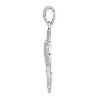 Sterling Silver Polished/Textured Palm Tree Pendant