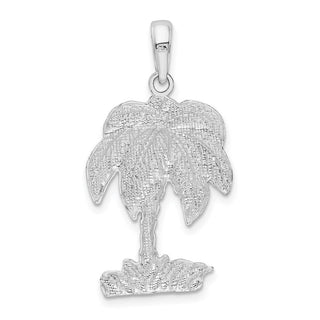 Sterling Silver Polished/Textured Palm Tree Pendant