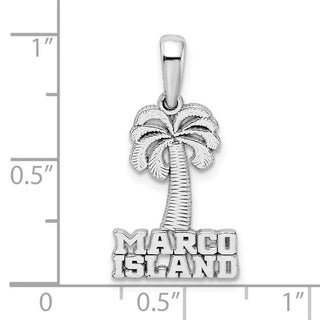 Sterling Silver Polished Marco Island Palm Tree Pendant