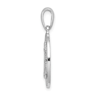 Sterling Silver Polished Booth Bay Lighthouse Circle Pendant