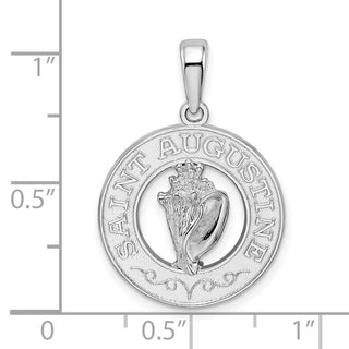 Sterling Silver Polished St. Augustine w/Shell Circle Pendant