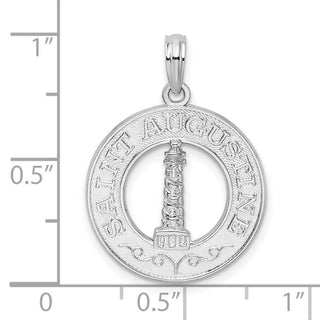 Sterling Silver Polish St. Augustine w/Lighthouse Circle Pendant