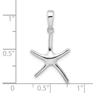 Sterling Silver Polished Starfish Pendant QC10075