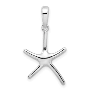 Sterling Silver Polished Starfish Pendant QC10075