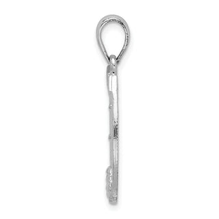 Sterling Silver Polished Dollar Sign In Horse Shoe Pendant