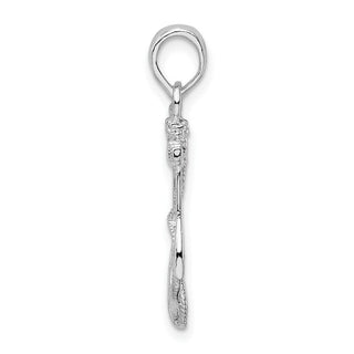 Sterling Silver Polished/Textured Anchor w/Rope Pendant