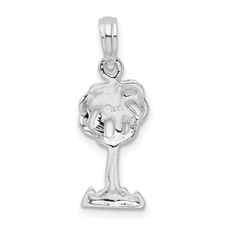 Sterling Silver Polished Palm Tree Pendant QC10117