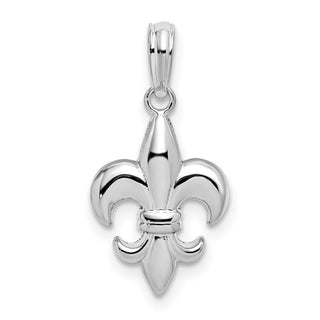 Sterling Silver Polished Fleur de lis Pendant QC10133