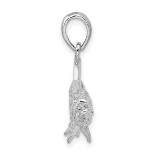 Sterling Silver Polished 3D Oxeye Tarpon Fish Pendant QC10151