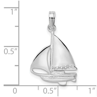 Sterling Silver Polished Sailboat Pendant QC10155