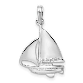 Sterling Silver Polished Sailboat Pendant QC10155