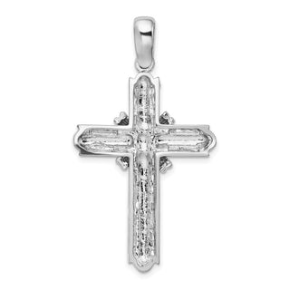 Sterling Silver Small Rounded X-Center w/Frame Cross Pendant