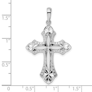 Sterling Silver Fleur de Lis w/Poem on Reverse Cross Pendant