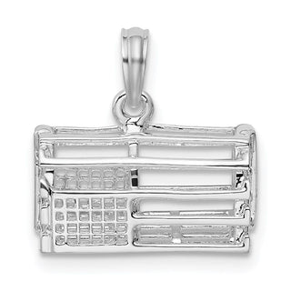 Sterling Silver Polished 3D Empty Lobster Trap Pendant