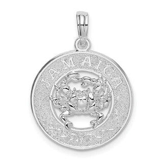 Sterling Silver Jamaica Round Circle w/Crab Pendant