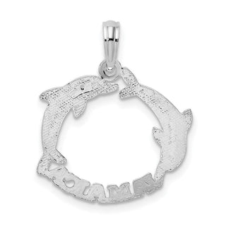 Sterling Silver Polished Jamaica 2 Jumping Dolphins Pendant