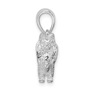 Sterling Silver Textured 3D Shetland Sheepdog Pendant