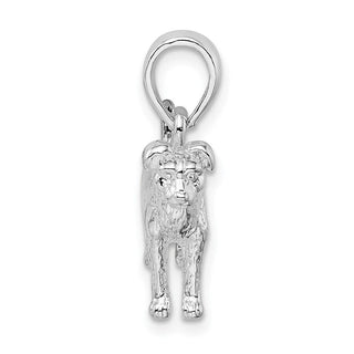 Sterling Silver Textured 3D Jack Russell Terrier Pendant