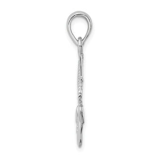 Sterling Silver Polished 3D Anchor and Rope Pendant