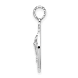 Sterling Silver Polished St. Thomas Circle w/Dolphins Pendant